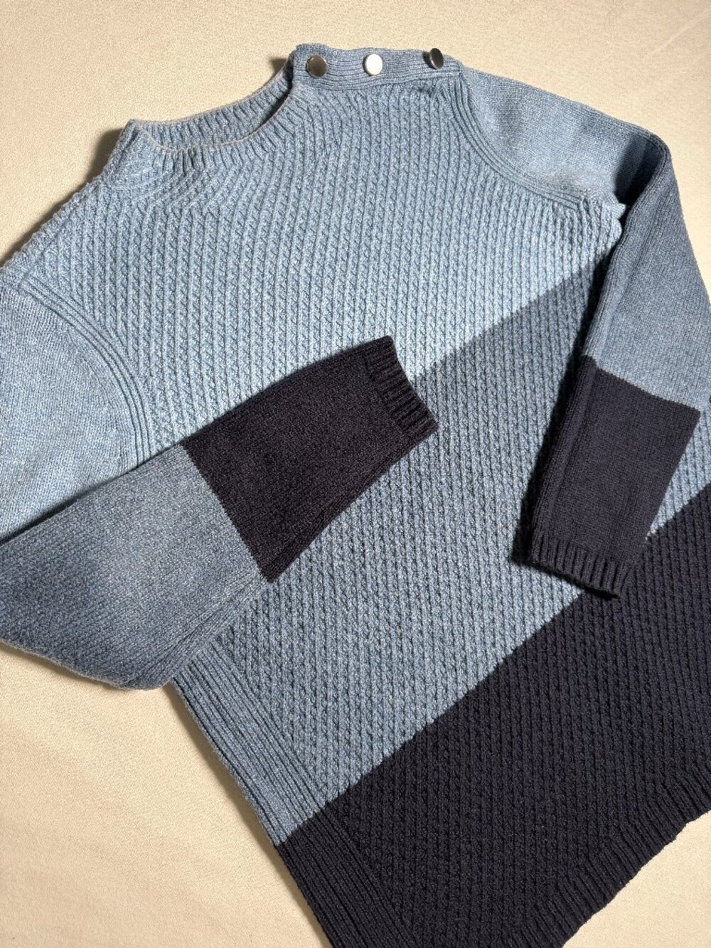 Talbots Blue Cable Knit Sweater Women's Size Medium Petite